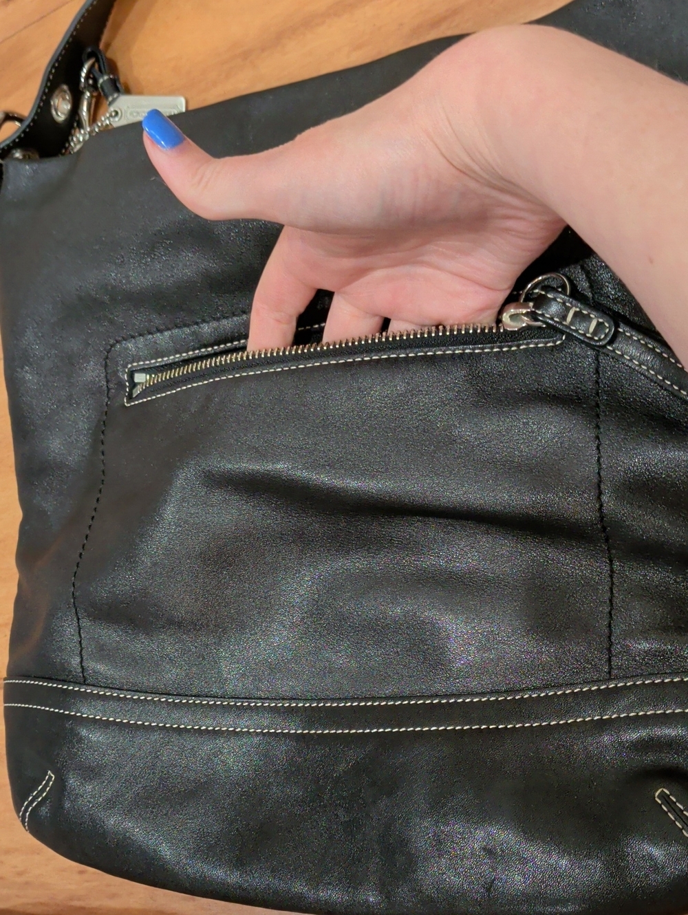 Vintage Coach Legacy / Soho Hobo Slim Duffle Black Leather Shoulder Bag Purse - Picture 13 of 13